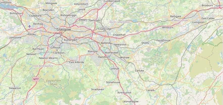 Map of the Motherwell area we cover
